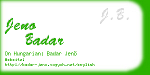 jeno badar business card